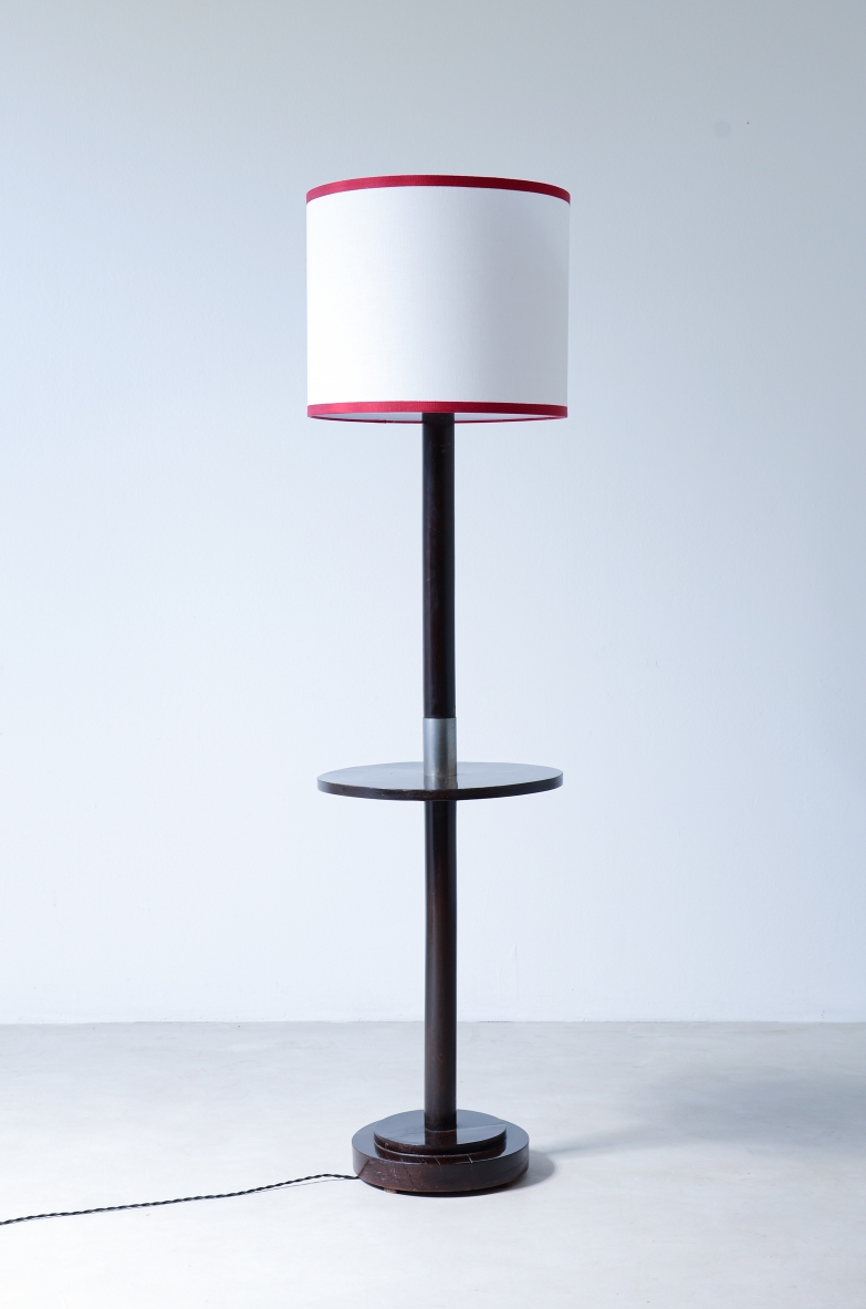 Art Deco floor lamp with a small shelf,