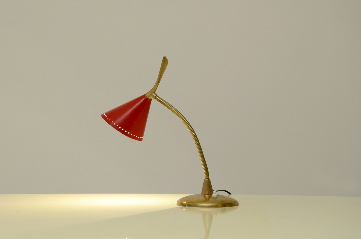 Lampada da tavolo in ottone. Prod. Stilux, 1950ca.
