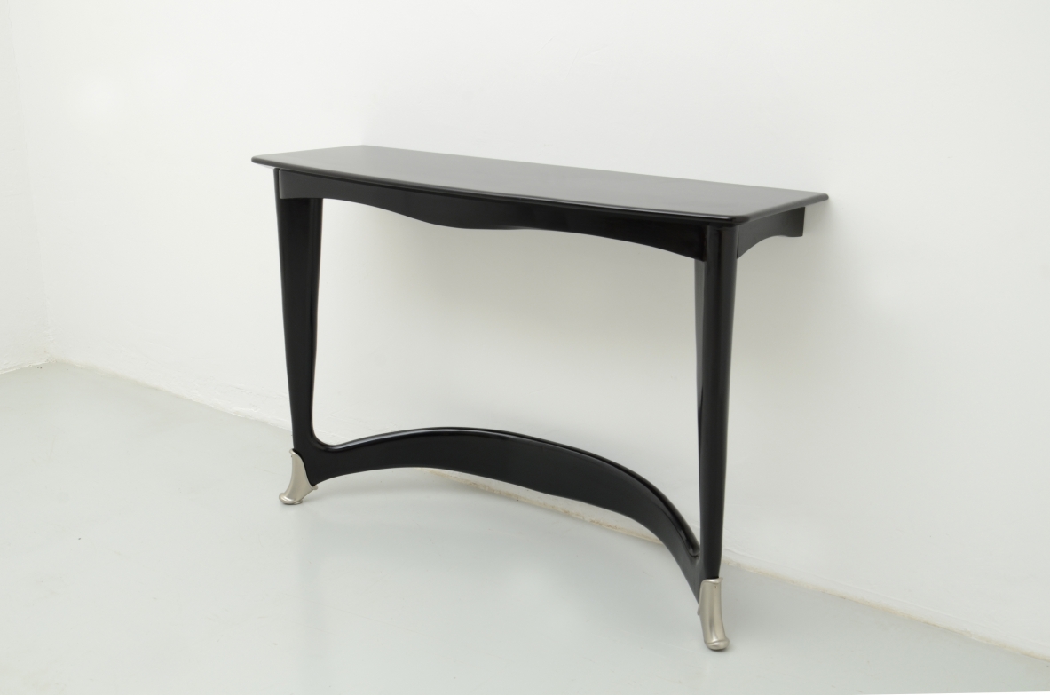 1940's console table with bronze tips. Attr. Guglielmo Ulrich.