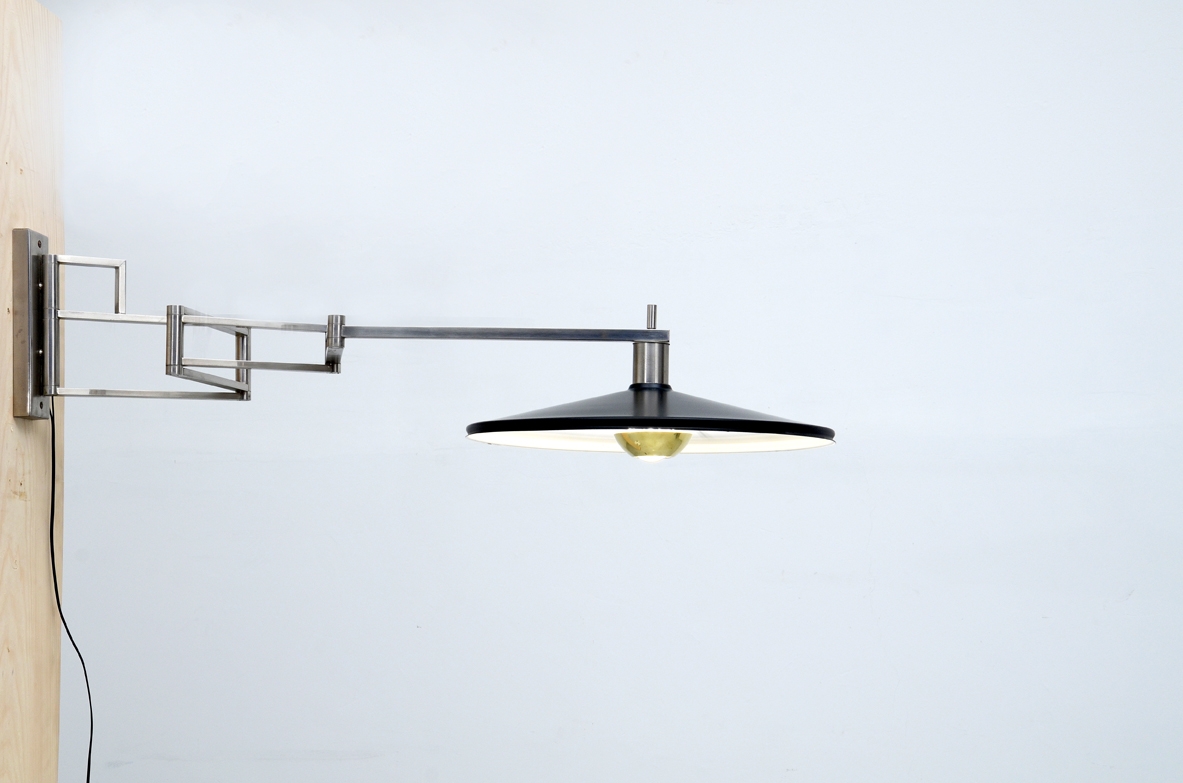 Harvey Guzzini, stunning Italian 1950's adjustable wall lamp.