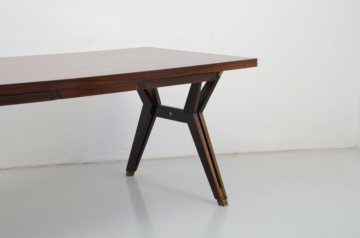 Ico Parisi, 1960's vintage writing table in macassar wood, Milan