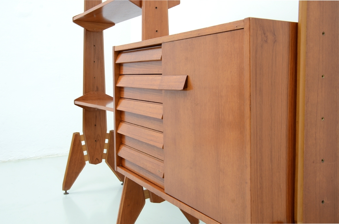 Modern bookcase in teak