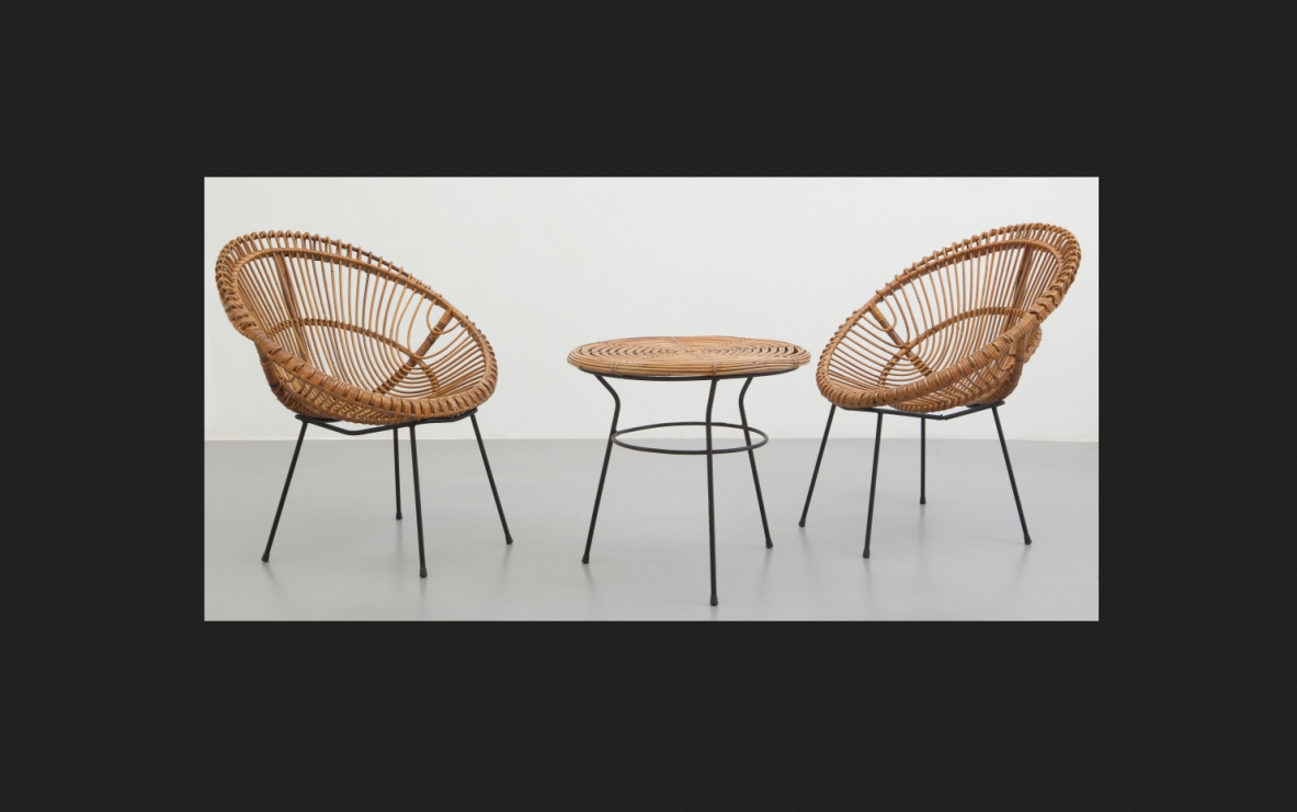 Arredamento vintage sedute midollino vendesi Milano