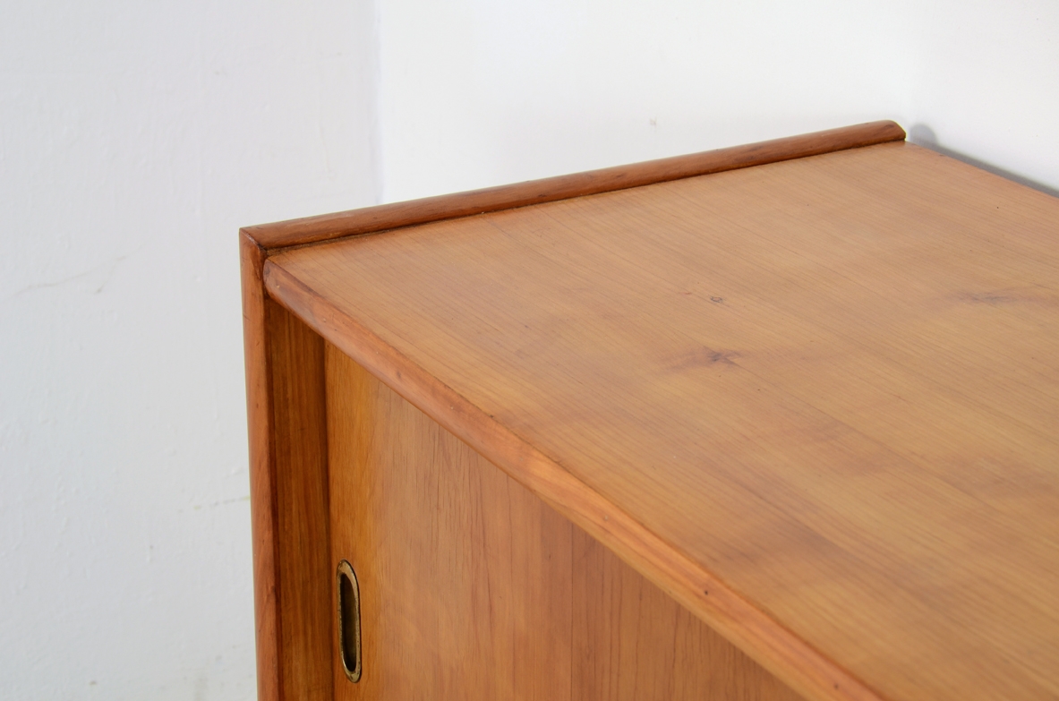 Pair of Italian 1950's unique sideboards in cherry wood.