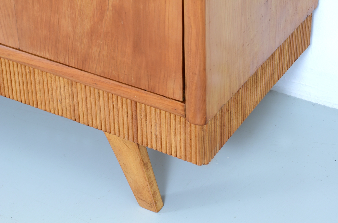 Pair of Italian 1950's unique sideboards in cherry wood.