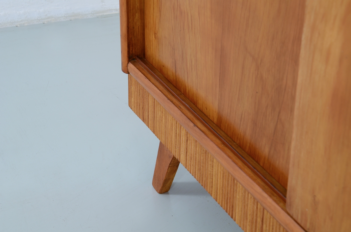 Pair of Italian 1950's unique sideboards in cherry wood.