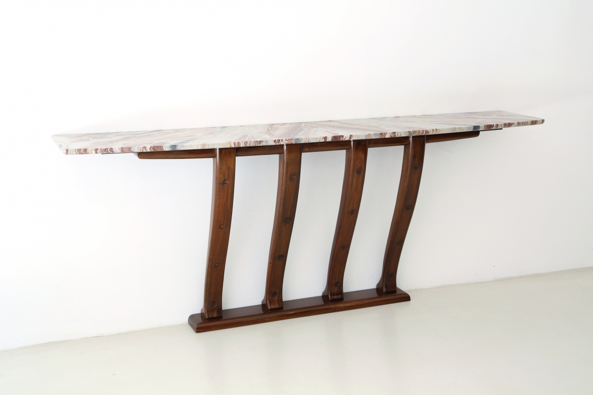 Refined console with marble top in perfect conditions, Attr. Arch. Giovanni Greppi, Italy 1940ca.