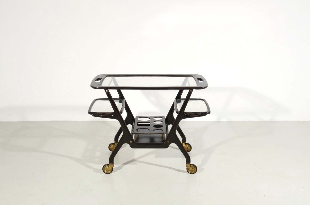 Ico Parisi, lacquered wooden trolley 