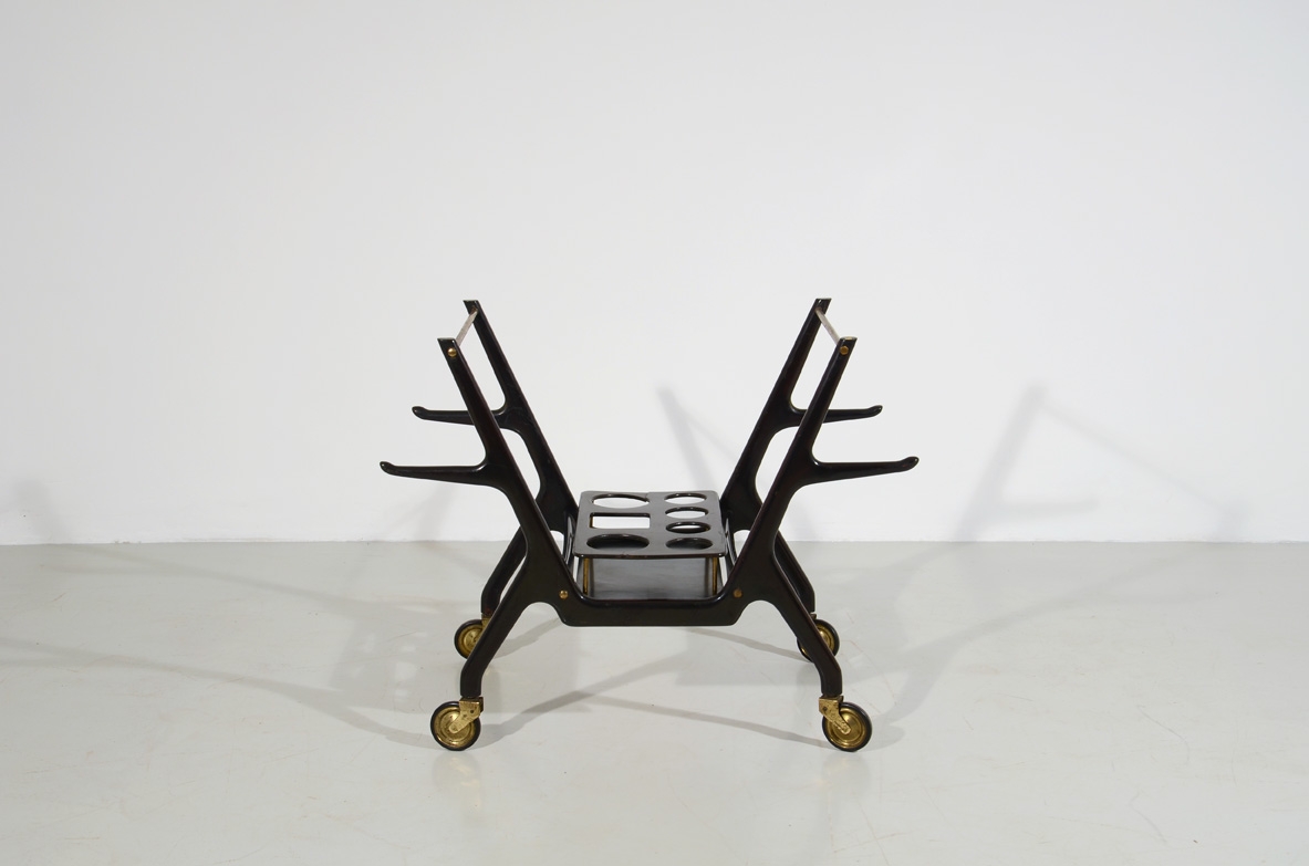 Ico Parisi, lacquered wooden trolley 