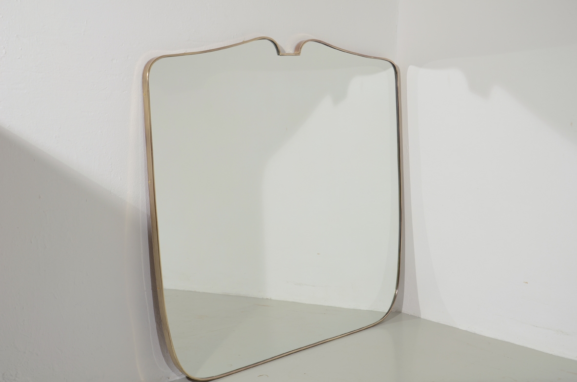 Large mirror with brass frame, 1950's