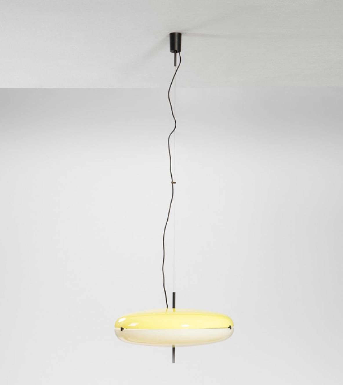 Stilnovo, adjustable ceiling lamp in perplex and painted metal details. Italy, 1955ca.