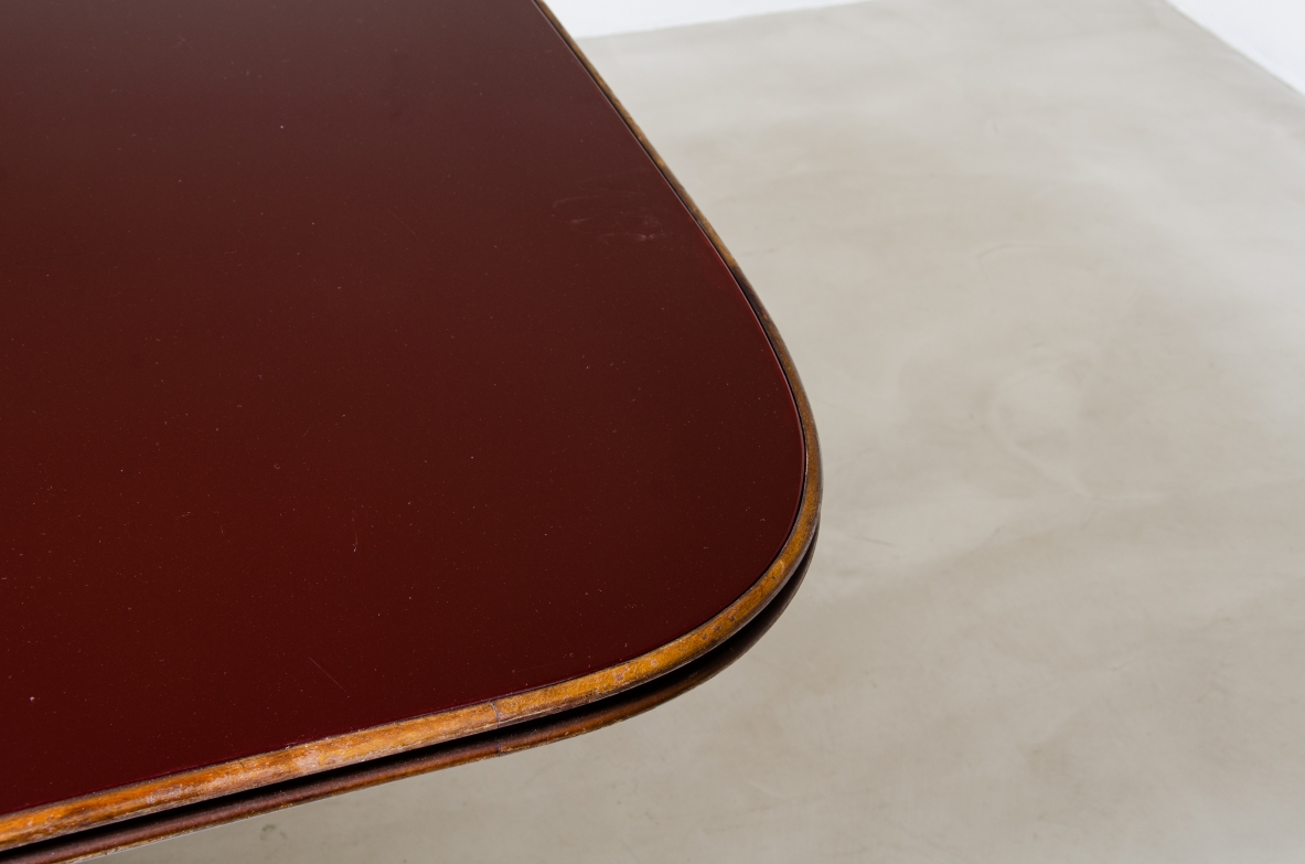 Osvaldo Borsani, walnut dining table Borsani Varedo, 1940s.