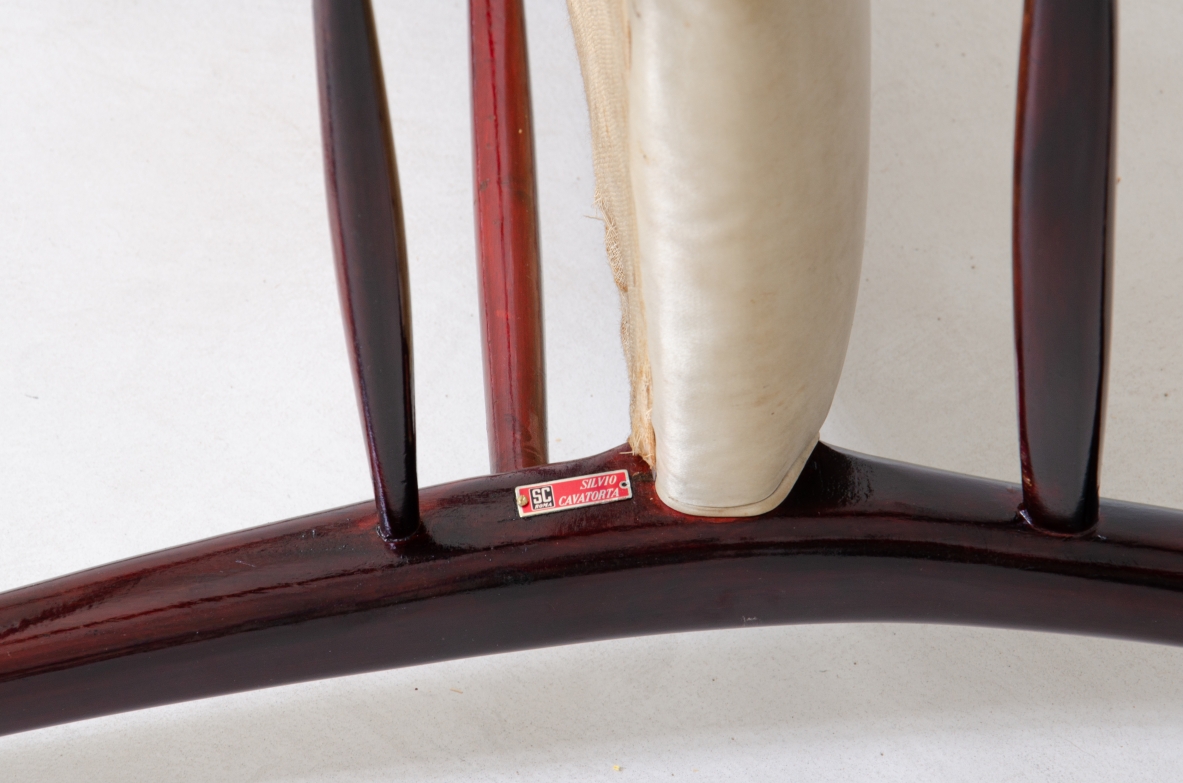 Silvio Cavatorta, rare set of 6 chairs in mahogany.  Manifactured by Cavatorta & Co. Italy, 1950s.