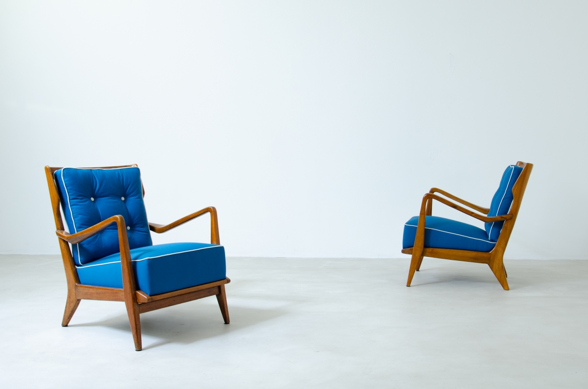 Gio Ponti, coppia di poltrone modello 516 per Cassina anni 50.  Autentica archivio Ponti.