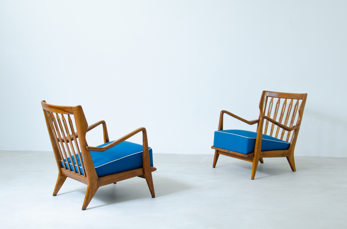 Gio Ponti, coppia di poltrone modello 516 per Cassina anni 50.  Autentica archivio Ponti.