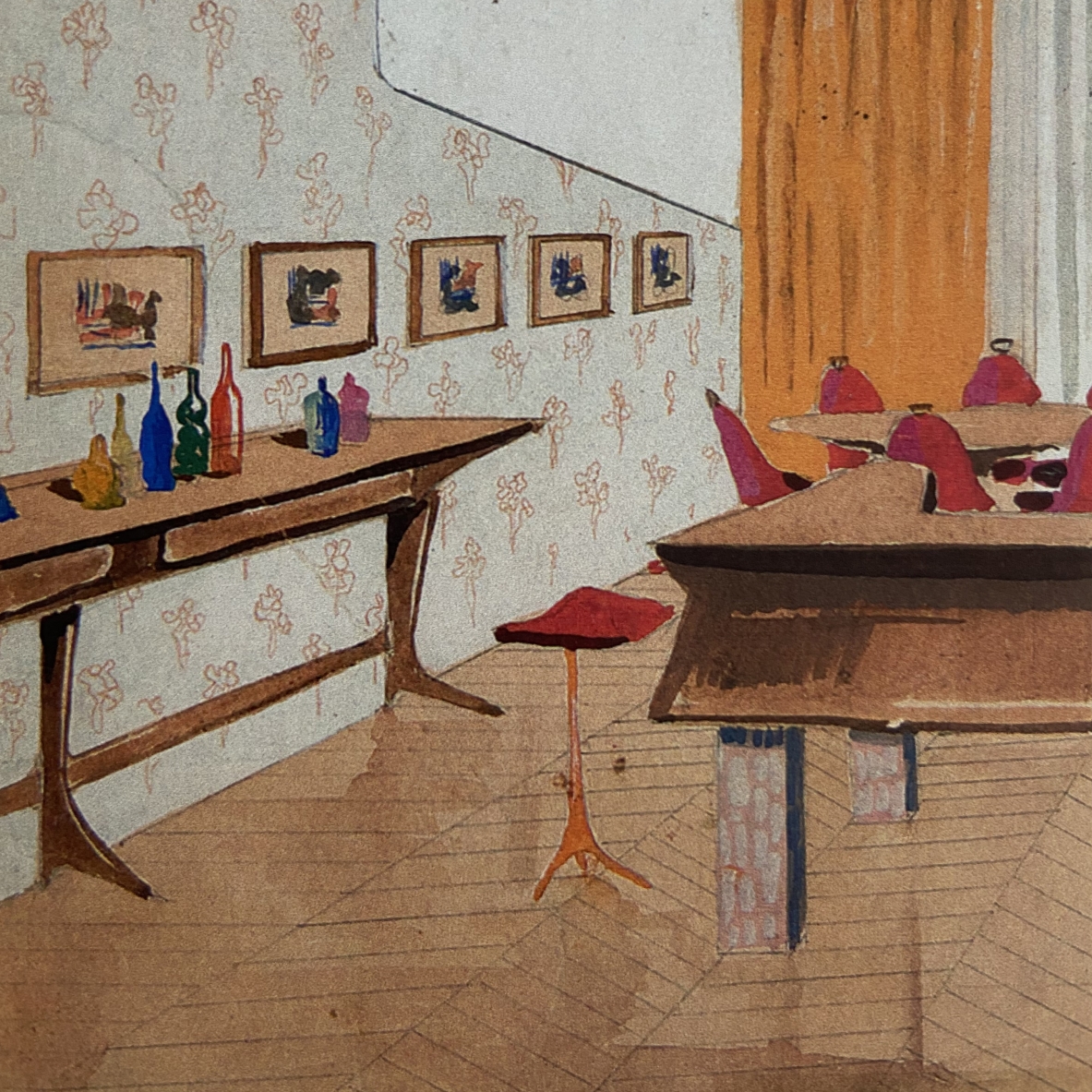 Ico Parisi (1916-1996)  Rara console di grandi dimensioni Manifattura italiana, 1950.