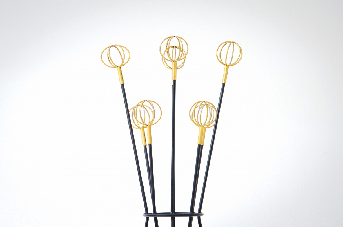 Roger Feraud. Rare clothes hanger in metal and brass. French manufacture, 1950