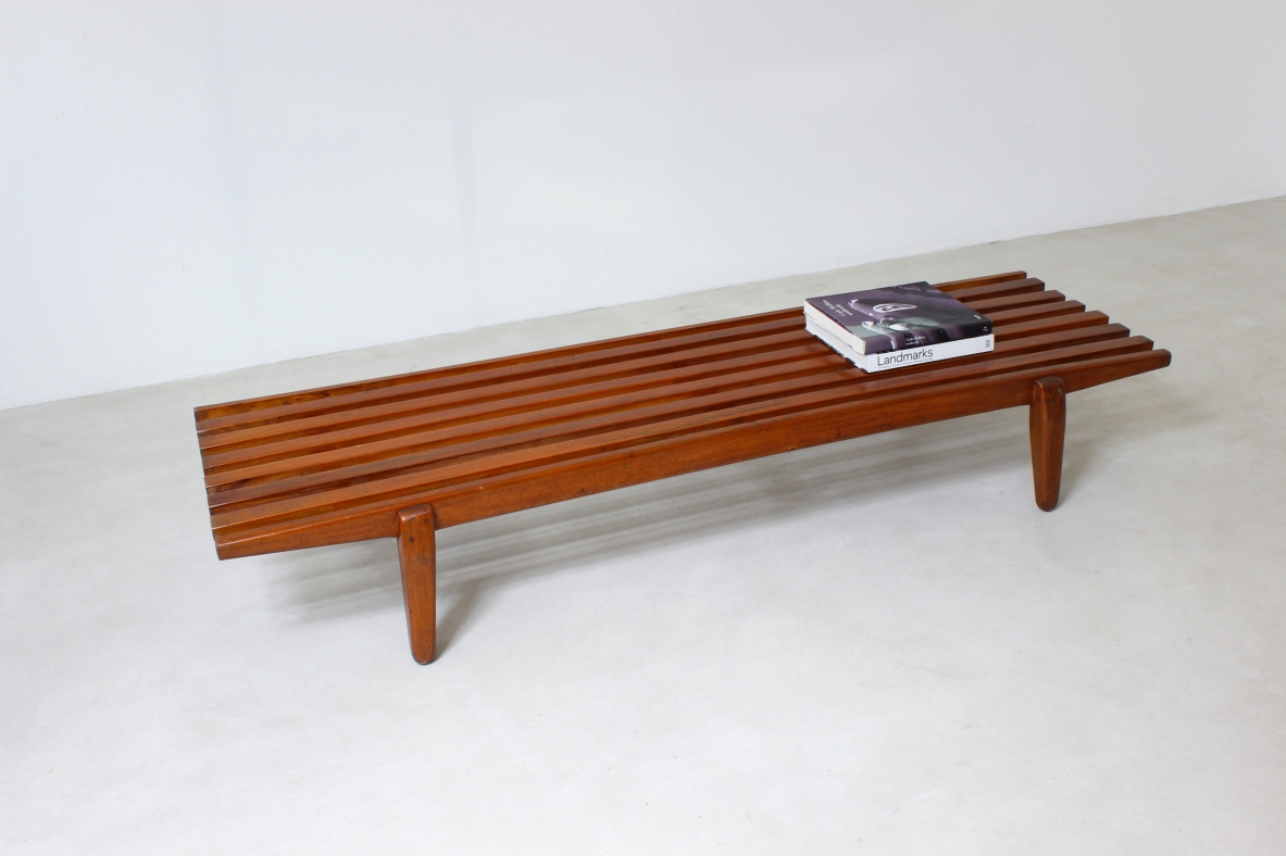 Bench in teak wood. Italian manufacture, 1960's.