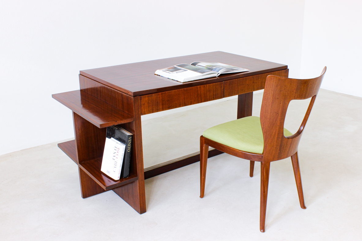 Desk with wooden structure. Italian rationalism, 1930's.