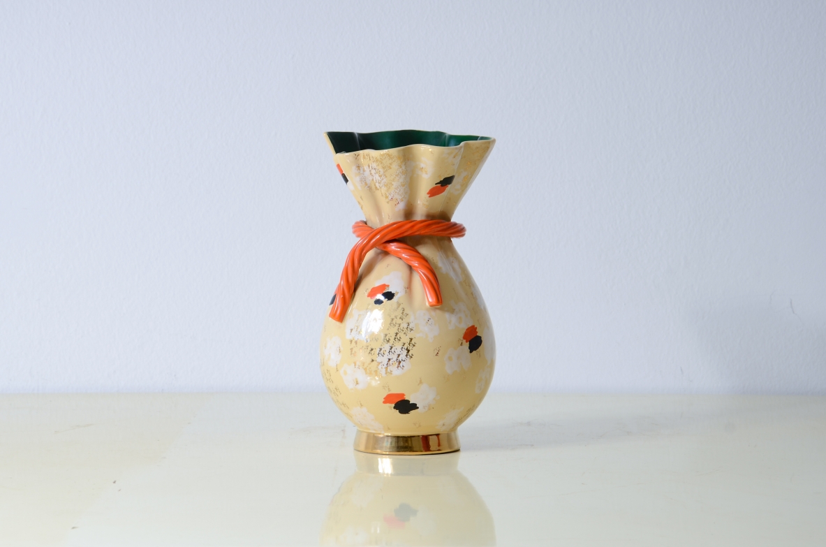 Rometti pottery  Rare and beautiful vase with period style decoration. Umbertide manufacture, 1950's