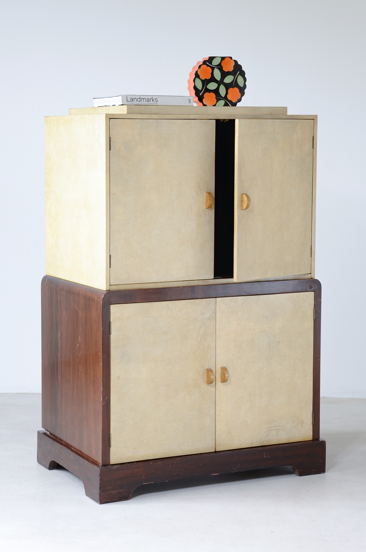 Macassar and goat skin cupboard, France 1940's.