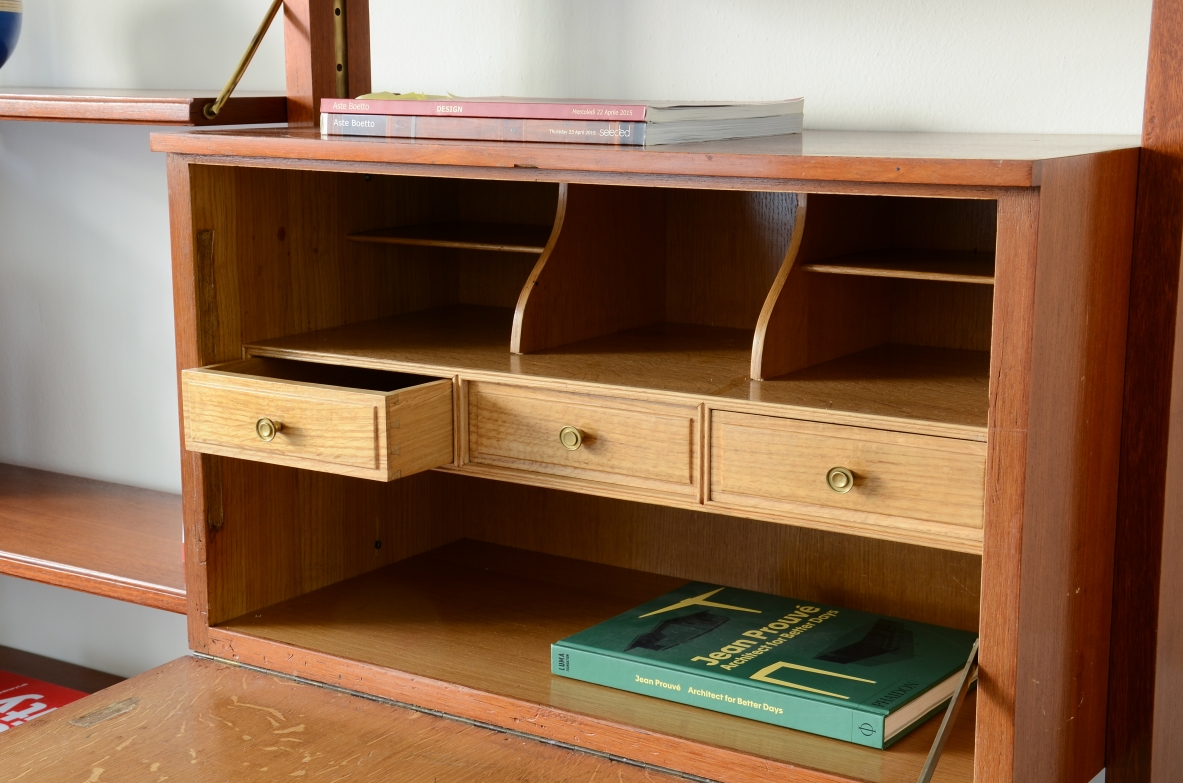 Paolo Buffa Large bookcase with compartments and shelves