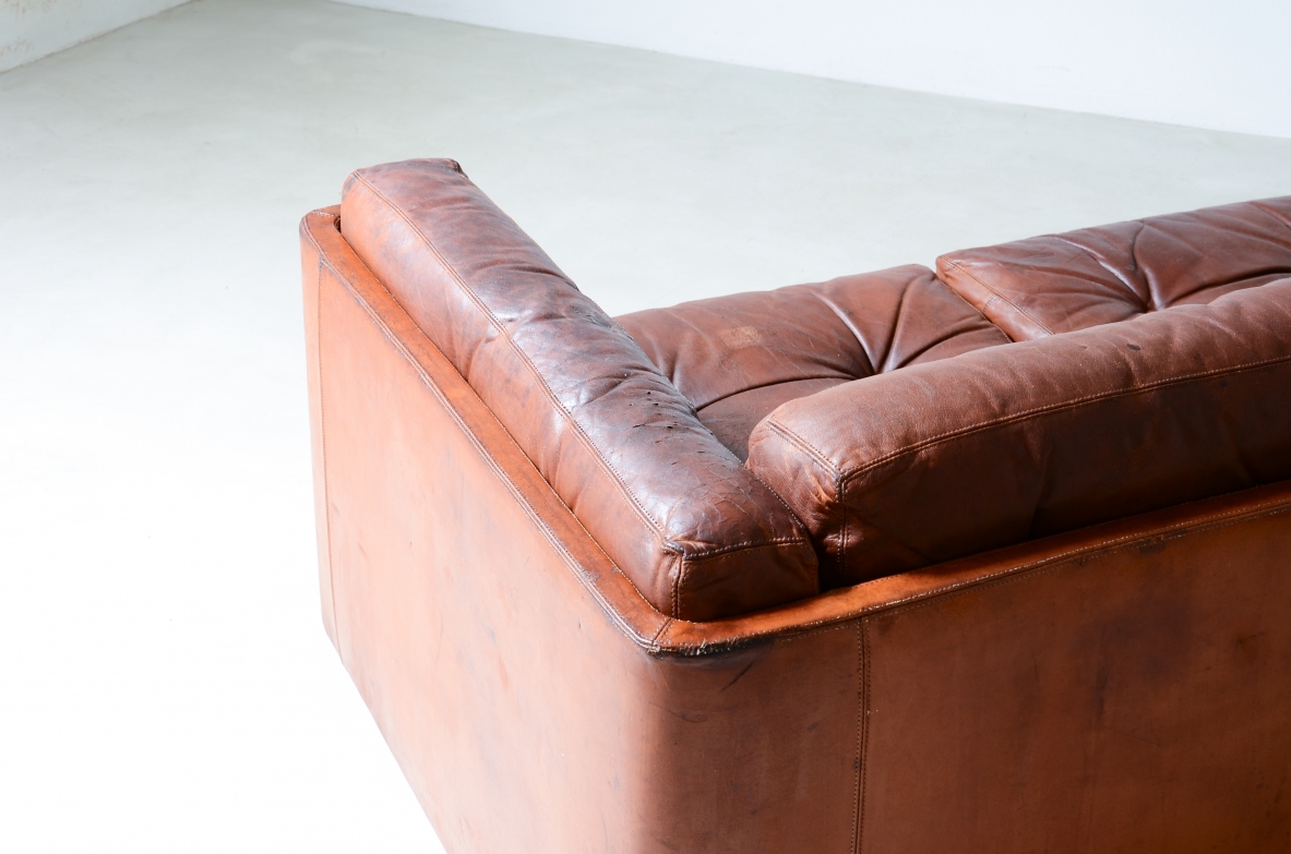 Three seater leather sofa from the 1960's.
