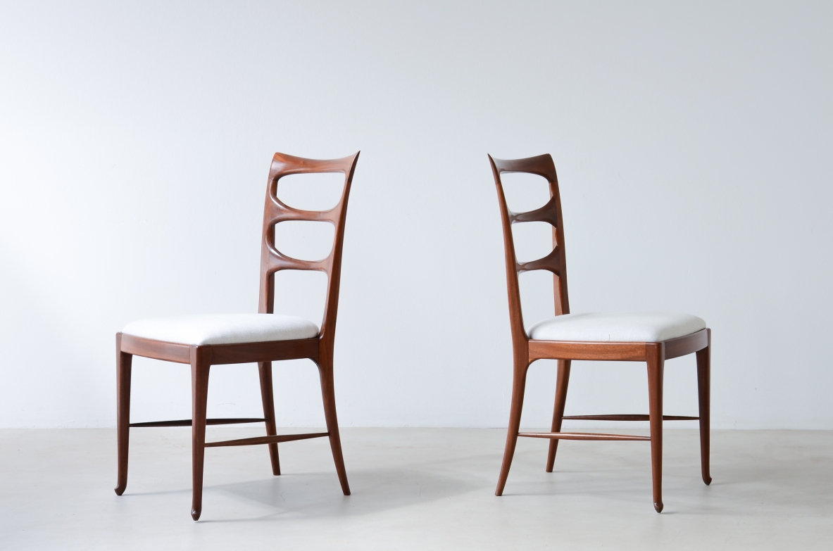Paolo Buffa (1903-1970)  Set of six elegant dining chairs 1938.