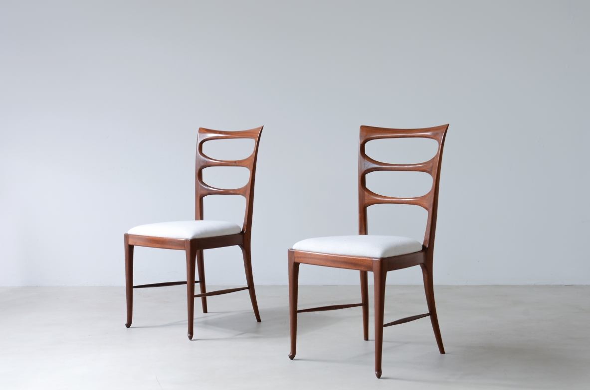 Paolo Buffa (1903-1970)  Set of six elegant dining chairs 1938.
