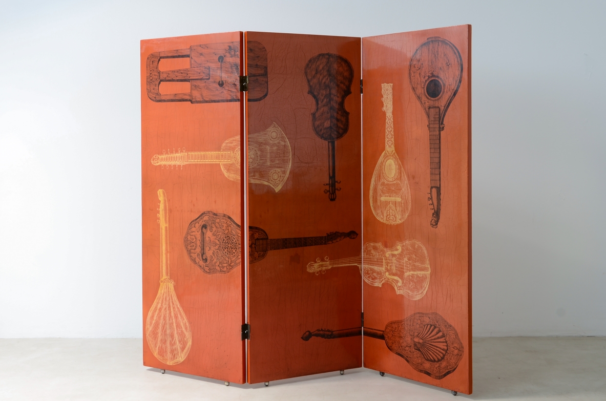 Piero Fornasetti Splendid folding screen ca. 1950.