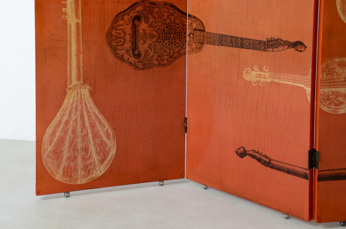 Piero Fornasetti Splendid folding screen ca. 1950.