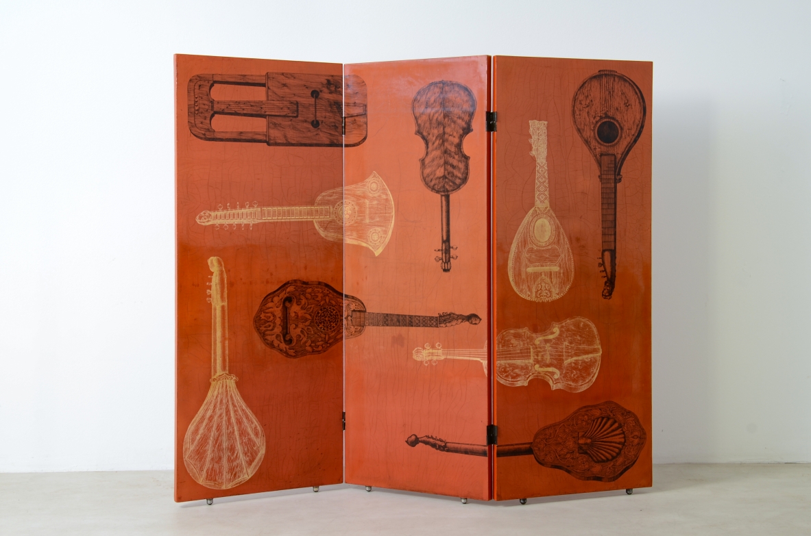 Piero Fornasetti Splendid folding screen ca. 1950.