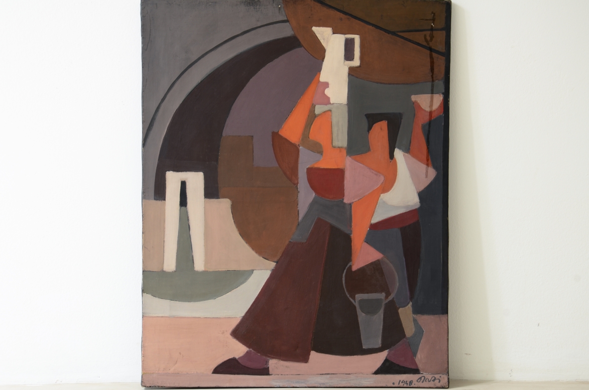 Orazio Orazi (1906-1979)  Tempera su tela Untitled (La fonte)  1949