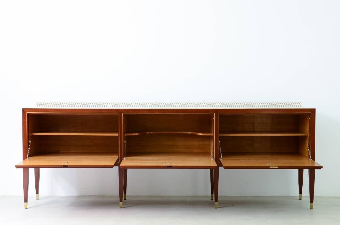 Paolo Buffa (1903-1970) storage unit with three flap doors Lietti manufacture, 1940ca.