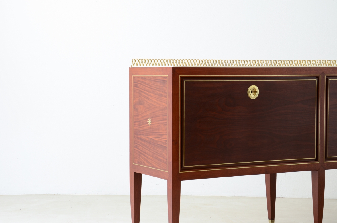 Paolo Buffa (1903-1970) storage unit with three flap doors Lietti manufacture, 1940ca.