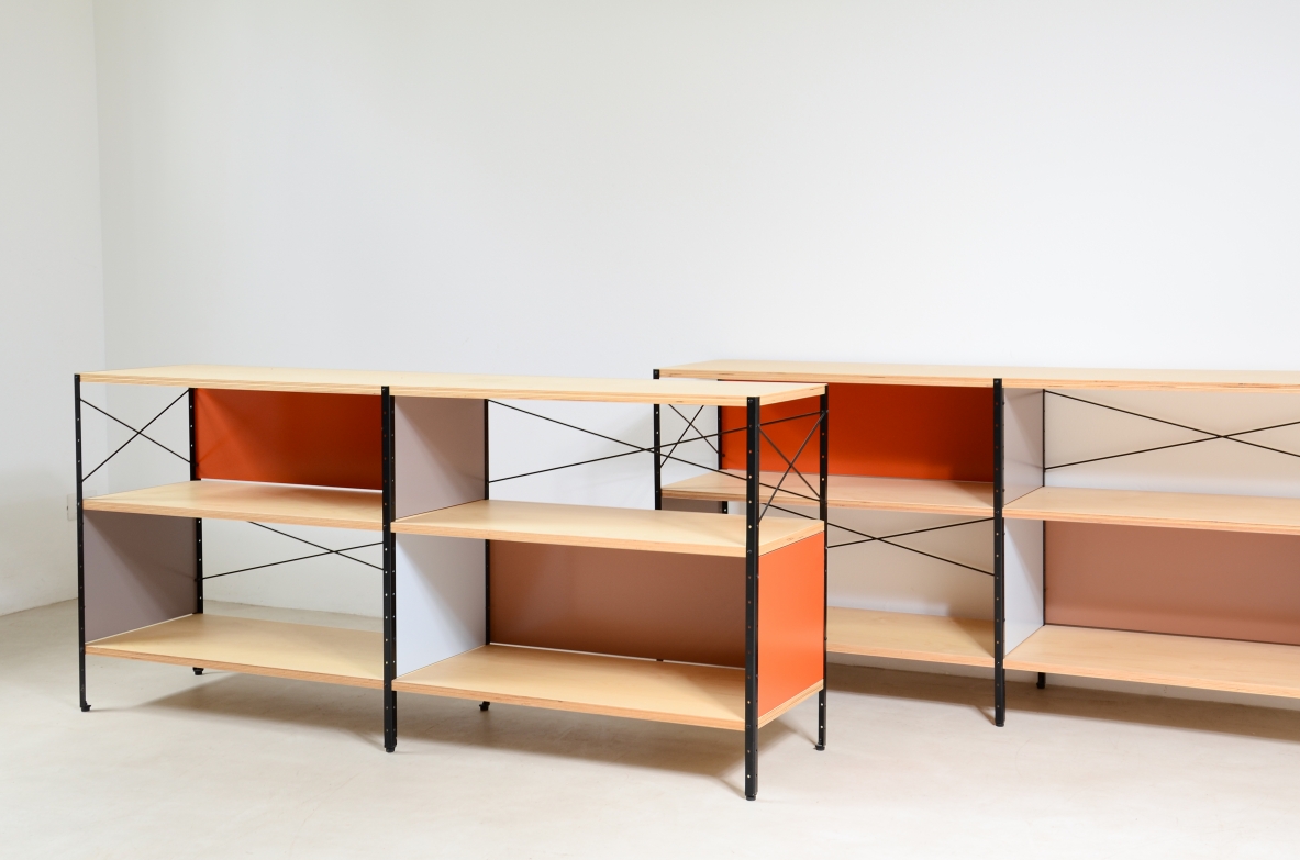 Modular bookcase with 3 or 6 shelves in birch plywood
