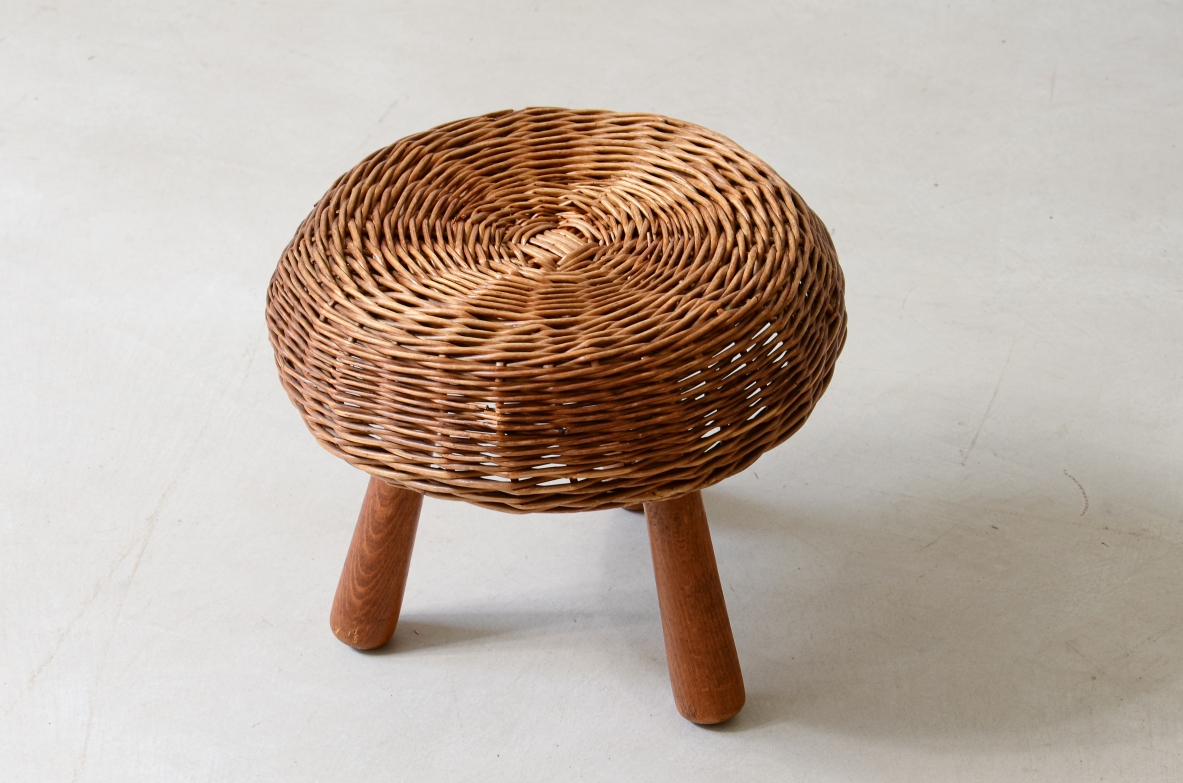 Pair of rattan stools, 1960s