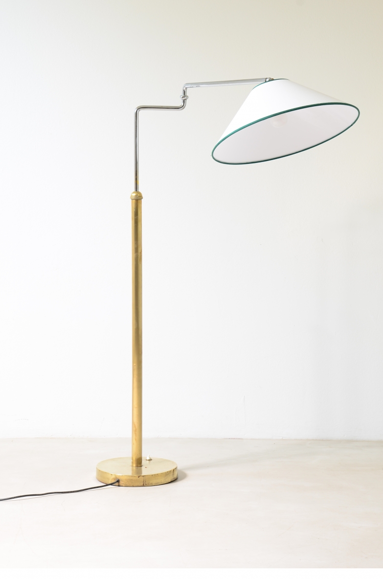 Floor lamp with brass Italian manufacture, 1930s.