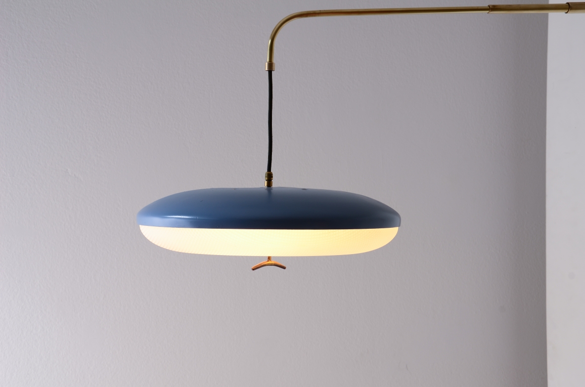 Stilux Milano  Telescopic lamp with counterweight and extendable brass arm