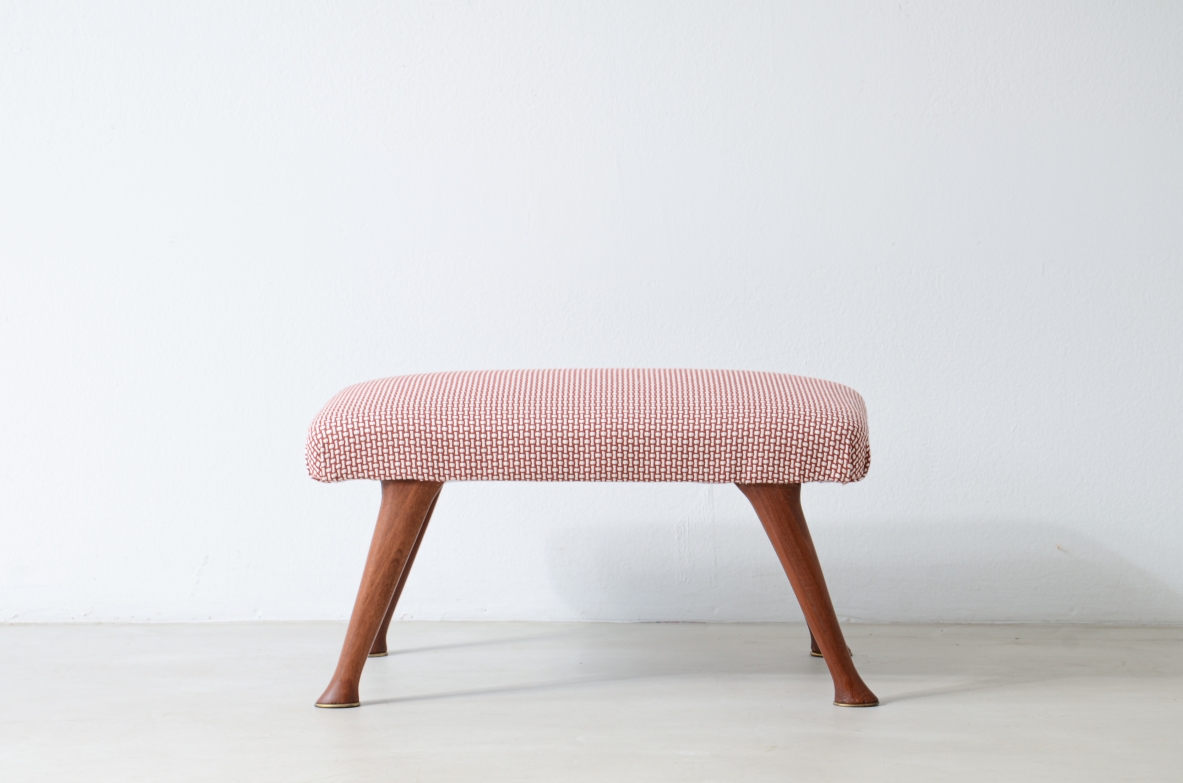Cherry seat and fabric upholstery. 1950