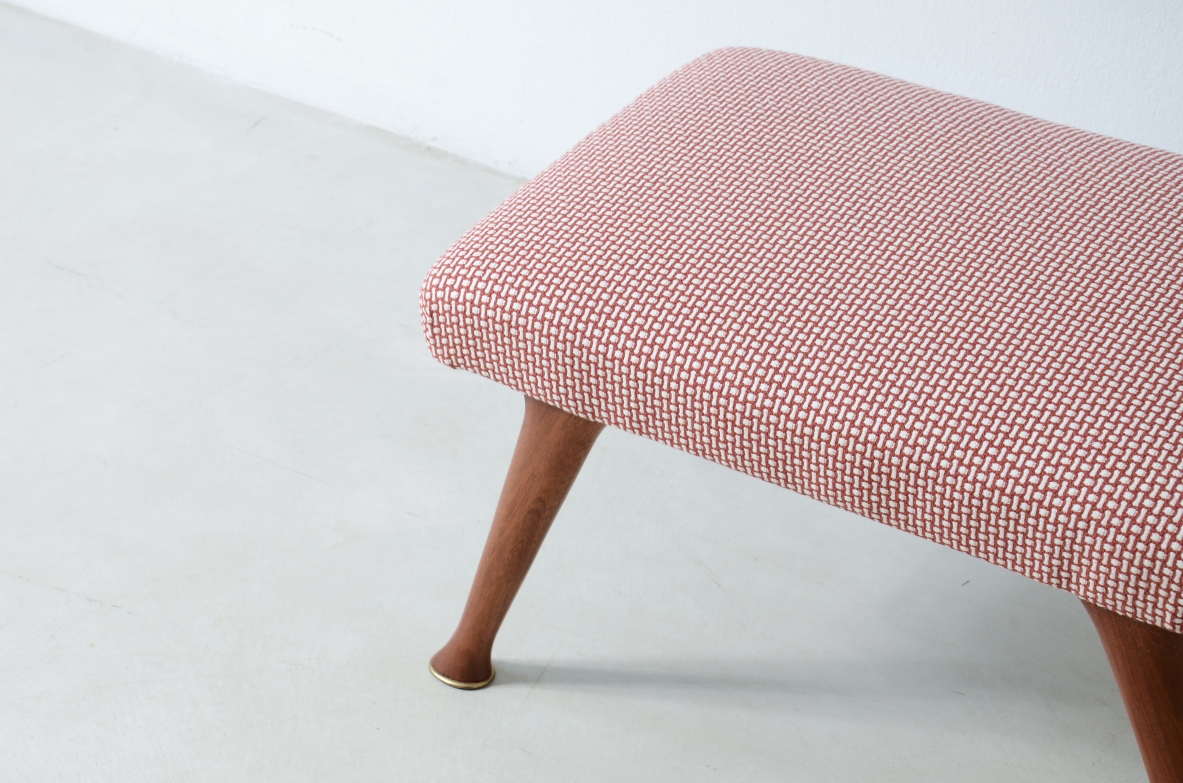 Cherry seat and fabric upholstery. 1950
