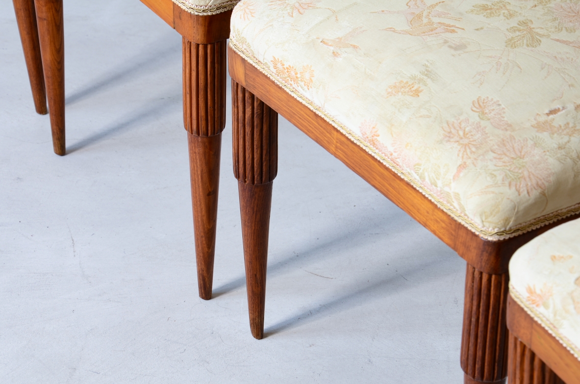 Fratelli Marelli  6 cherry chairs with open backrest 1950