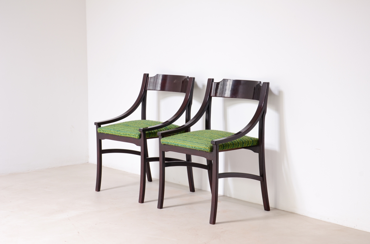 Melchiorre Bega 4 sedie in legno sagomato.1964