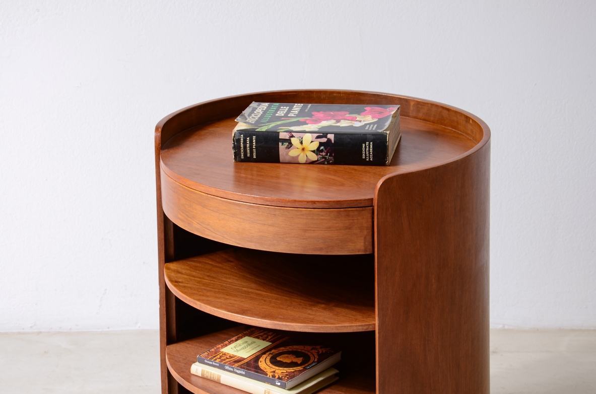 Luigi Caccia Dominioni, side table with four shelves and one drawer, Azucena manufacture, 1962.