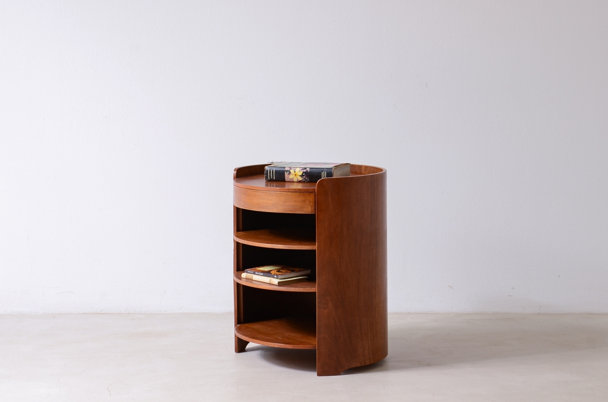 Luigi Caccia Dominioni, side table with four shelves and one drawer, Azucena manufacture, 1962.