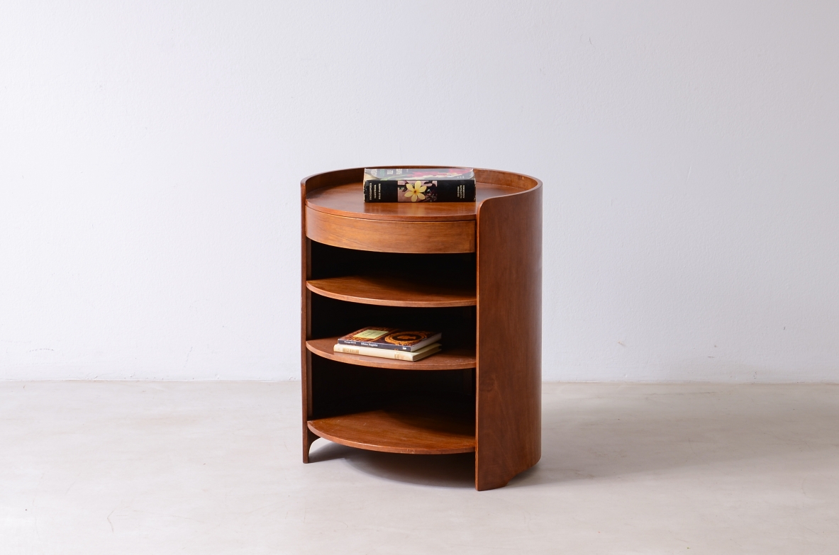 Luigi Caccia Dominioni, side table with four shelves and one drawer, Azucena manufacture, 1962.