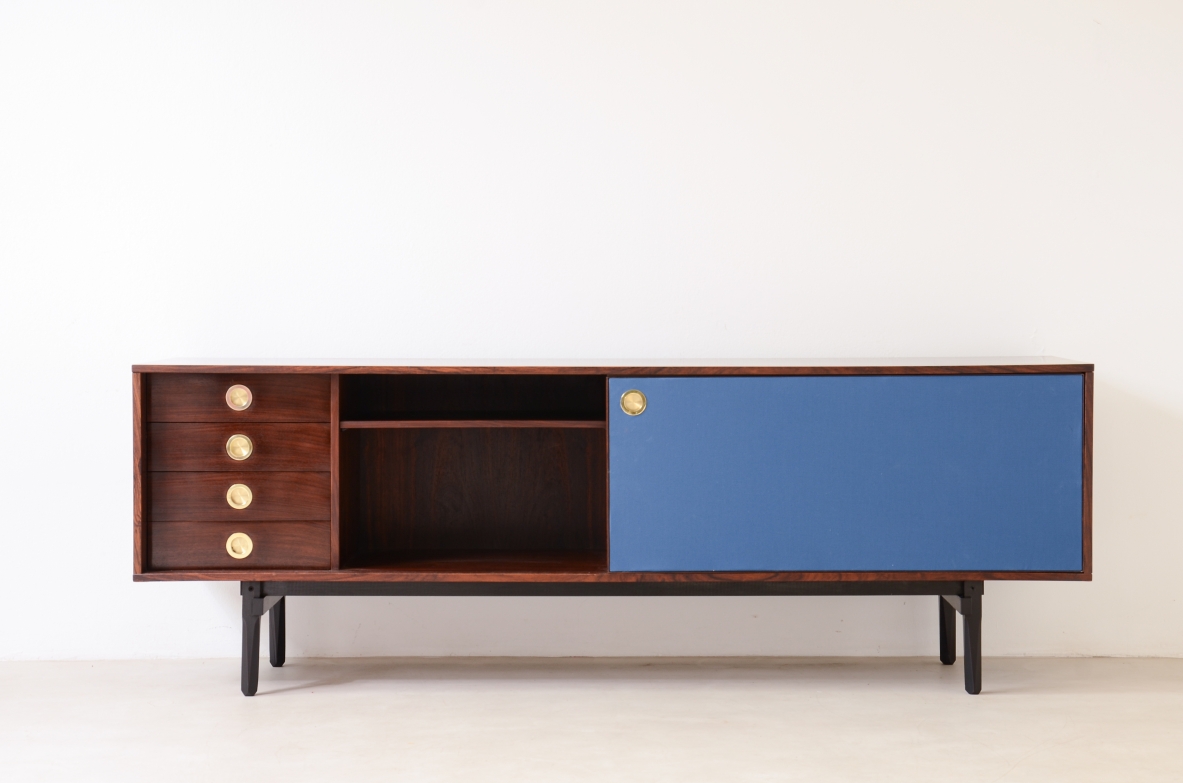 Cabinet with two sliding doors and side drawers, Stildomus custom made, around 1960.