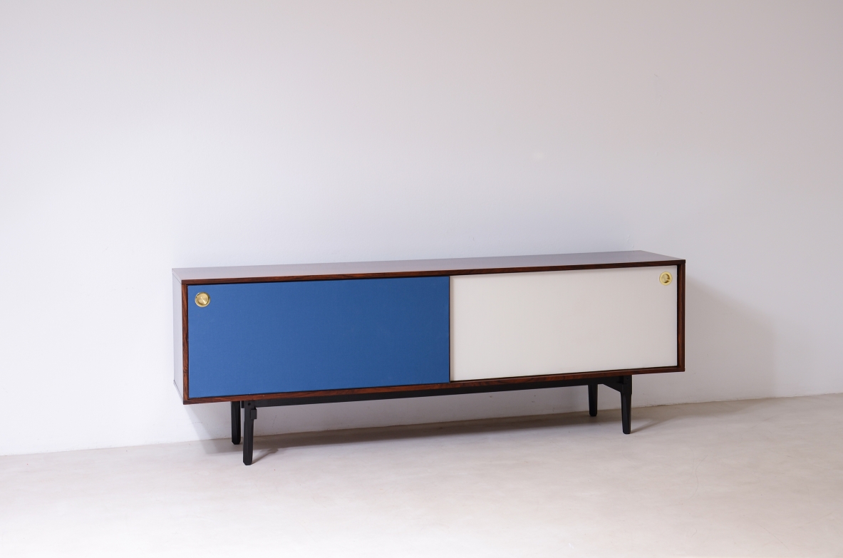 Cabinet with two sliding doors and side drawers, Stildomus custom made, around 1960.
