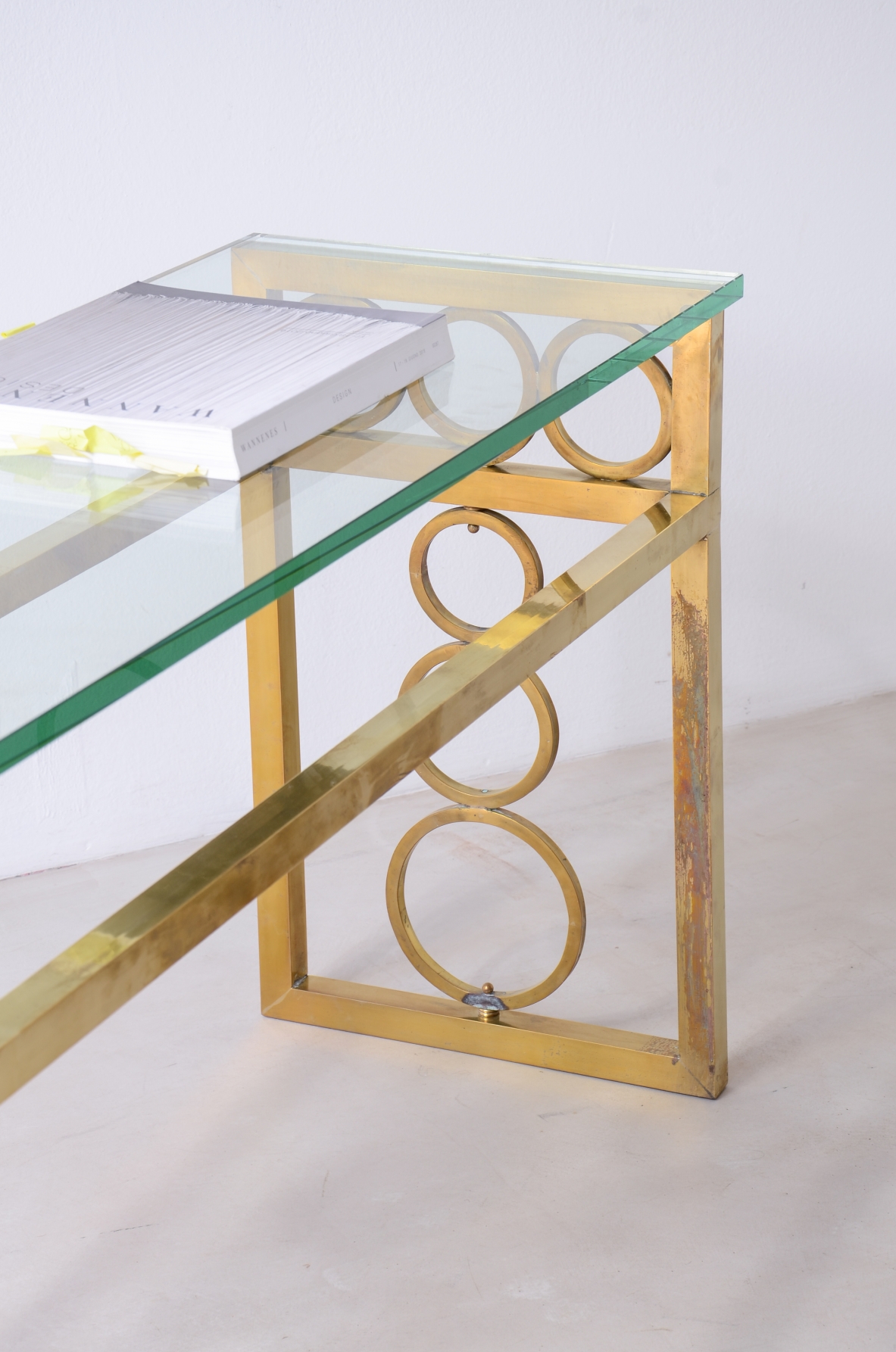 Coppia di console in ottone, Francia 1970ca.