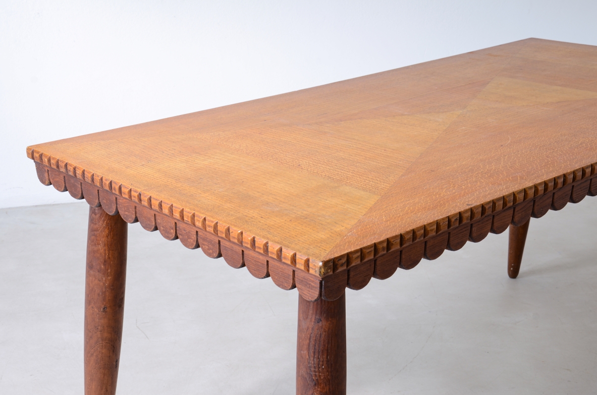 Oak table with turned legs early 1940s.
